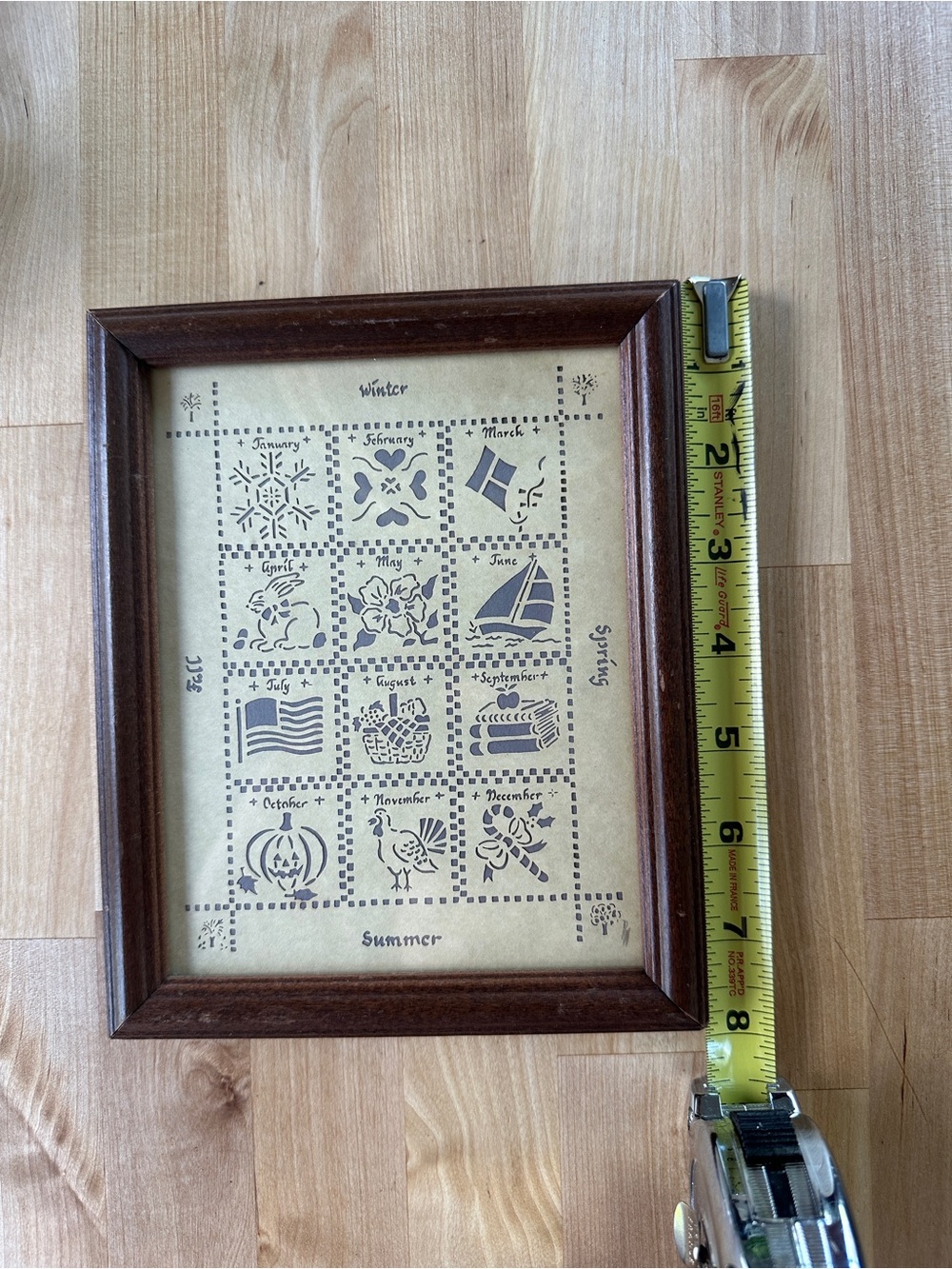 Vintage Design With Scissors Scherenschnitte Seasons/Calendar Framed Artwork - Picture 4 of 4